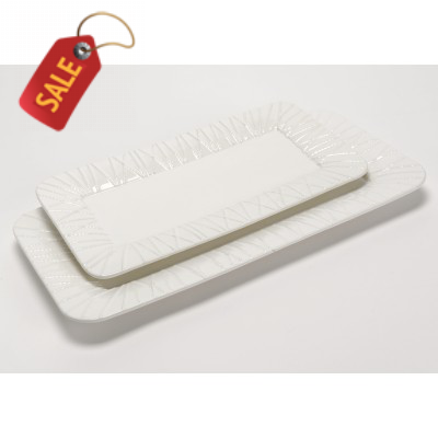 Amadeus Set of 2 Long Cake Platter Dishes